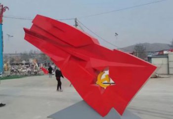 售樓部黨徽雕塑生產(chǎn)商，戶外景觀雕塑，烤漆題材
