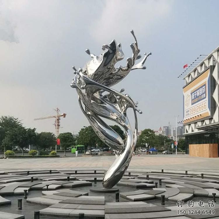 步行街浪花雕塑生產(chǎn)廠家 游樂(lè)場(chǎng)海浪雕塑 鑄造波浪雕塑
