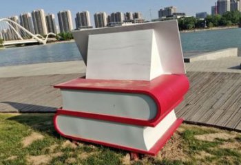 書雕塑廠家，重疊造型結(jié)構(gòu)，公園戶外不銹鋼雕塑 (7)