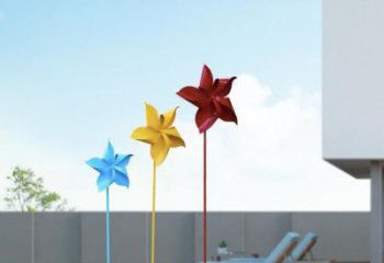 房地產(chǎn)風(fēng)車雕塑廠家小品 現(xiàn)代風(fēng)動(dòng)雕塑 幾何旋轉(zhuǎn)雕塑