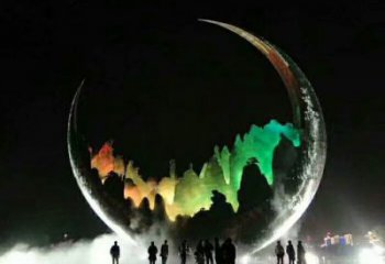 城市月亮雕塑廠家，網(wǎng)格體育雕塑，古銅效果
