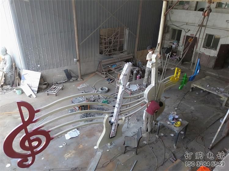 通用住宅小區(qū)音符雕塑 啞光景觀擺件 公園雕塑實景圖