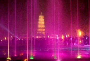 程控方式水景噴泉雕塑，多彩設(shè)計理念