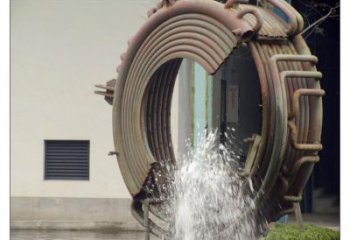 旱地噴泉雕塑，抽象圓環(huán)水景理念