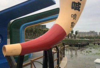 吶喊噴泉雕塑，聲控變頻藝術(shù)形式