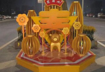 現(xiàn)代春字雕塑承接，慶典風格，不銹鋼春字雕塑廠