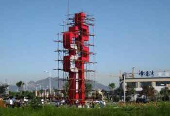 古文字雕塑精選，陸地?cái)[件，不銹鋼古文字雕塑生產(chǎn)廠家