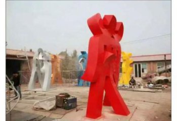 甲骨文雕塑觀賞型，公園小品，不銹鋼甲骨文雕塑常用