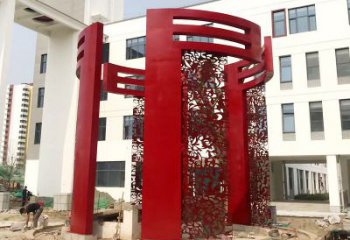 房地產(chǎn)大門雕塑，創(chuàng)意設(shè)計不銹鋼大門雕塑