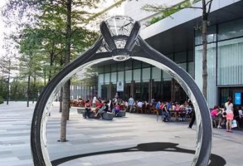 戒指門套雕塑,公園景觀雕塑，不銹鋼拱門雕塑廠家