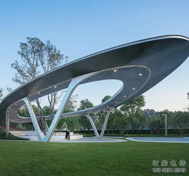 戶外休憩現(xiàn)代景觀廊架雕塑