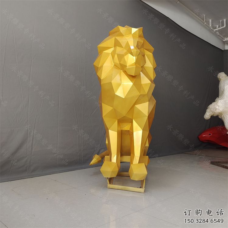 切面獅子雕塑承接，鍛造工藝，不銹鋼獅子雕塑訂做