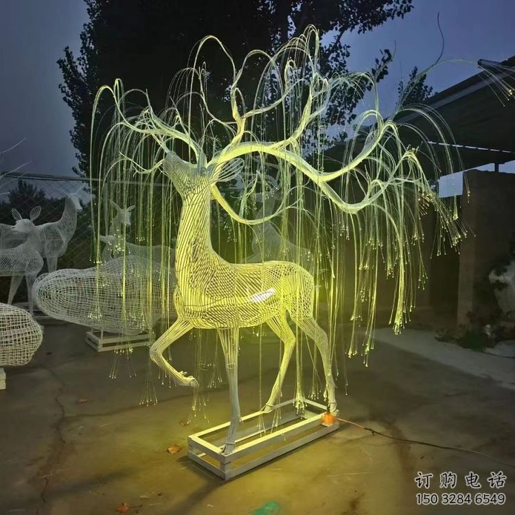 梅花鹿雕塑精選，美陳雕塑，燈光梅花鹿雕塑通用