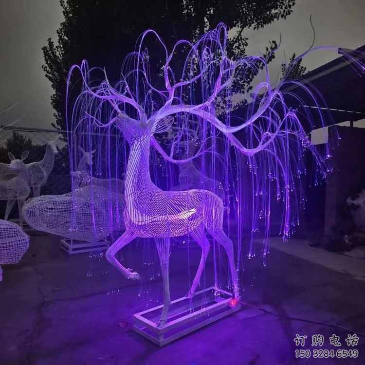 梅花鹿雕塑優(yōu)選，陸地?cái)[件，燈光藝術(shù)梅花鹿雕塑供應(yīng)