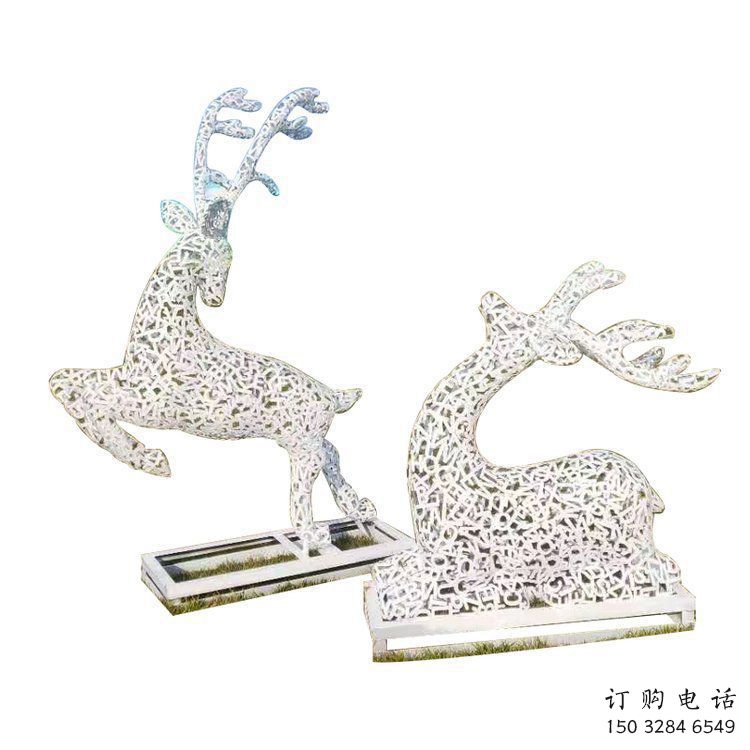 梅花鹿雕塑預定，城區(qū)小品，鏤空梅花鹿雕塑制造商