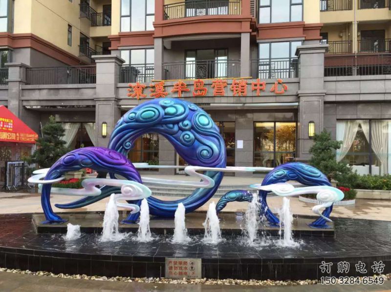 地產(chǎn)噴泉雕塑，程控設(shè)計(jì)，程控旱地噴泉雕塑
