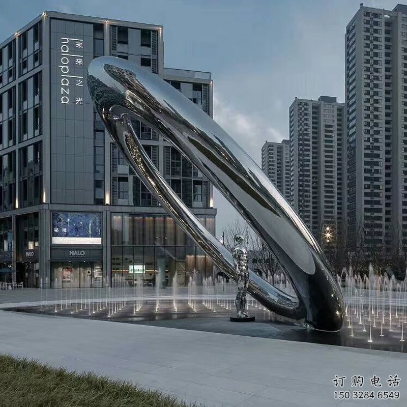 酒店圓環(huán)雕塑，鏡面歐式雕塑，仿古擺件