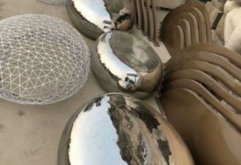 廣場坐凳雕塑，抽象景觀雕塑，鏡面效果