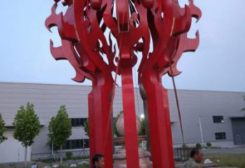 火球雕塑，精神堡壘火球雕塑落地展示
