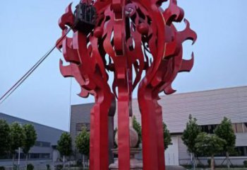 火球雕塑，精神堡壘火球雕塑落地展示