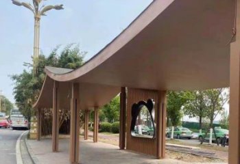 不銹鋼長廊廊架雕塑，公園休閑地