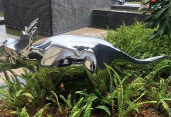 藝術(shù)恐龍雕塑觀賞型，街景小品，鏡面恐龍雕塑主題常用