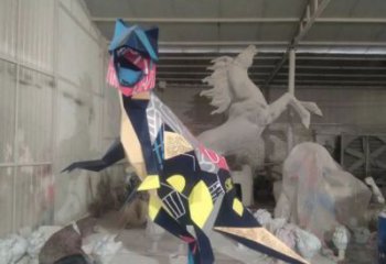 不銹鋼恐龍雕塑定價(jià)，街頭雕塑，烤漆恐龍雕塑廠家