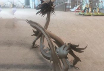 幾何恐龍雕塑供應(yīng)，城區(qū)小品，鐵藝恐龍雕塑制造商