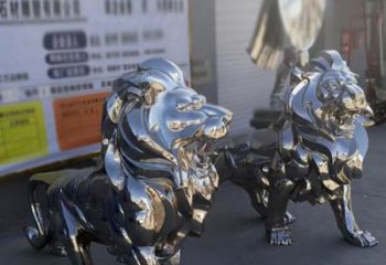 雕塑獅子景觀制造，街景小品，不銹鋼獅子雕塑優(yōu)價(jià)