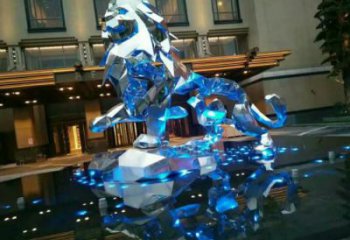 切面獅子雕塑通用，街景小品，不銹鋼獅子雕塑制造