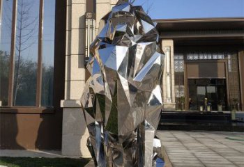 切面獅子雕塑造型供需，廣場雕塑，不銹鋼鏡面獅子雕塑選用