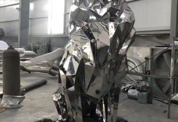 制造獅子雕塑，動(dòng)物擺件，鏡面不銹鋼獅子雕塑精選