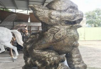 廣場(chǎng)獅子雕塑訂做，鏤空雕塑，不銹鋼透雕獅子雕塑