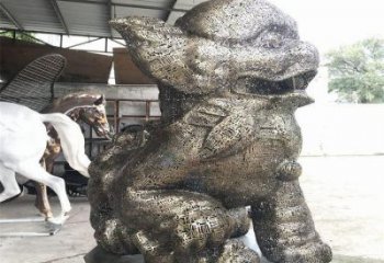 景觀獅子雕塑選定，美陳雕塑，鏤空鋼絲獅子雕塑優(yōu)選
