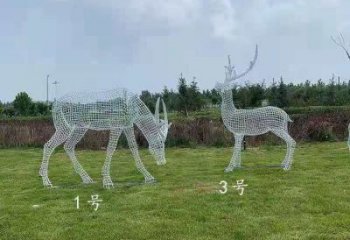 景觀鏤空梅花鹿雕塑承接，城市裝飾，大型燈光梅花鹿雕塑公司