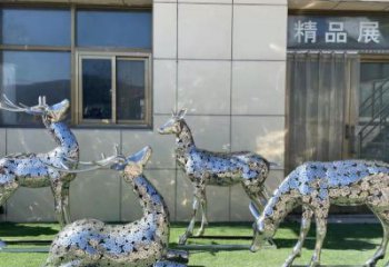小鹿雕塑供需，標(biāo)識雕塑，景觀鏤空小鹿雕塑制造商