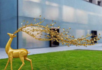 大型梅花鹿雕塑制作，花園小品，仿真梅花鹿雕塑提供