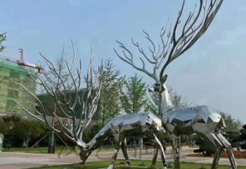 景觀小鹿雕塑選用，美陳雕塑，抽象切面小鹿雕塑標(biāo)準(zhǔn)