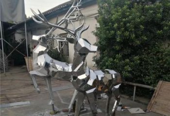 室外小鹿雕塑展品，公園小品，切面小鹿雕塑供需