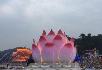 蓮花噴泉雕塑，水景藝術(shù)小品，水秀蓮花雕塑廠家