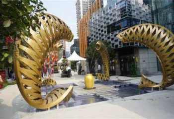 鏤空魚噴泉雕塑，噴水形式設(shè)計，地面旱泉雕塑小品