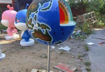 地球雕塑展品，街頭雕塑，不銹鋼地球雕塑供需