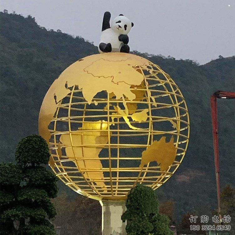 地球儀雕塑常用，鋼管組合，景觀烤漆地球儀雕塑生產(chǎn)
