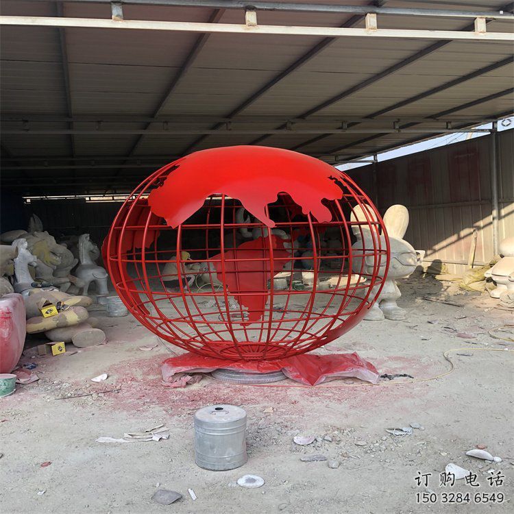 地球儀雕塑制造商，城區(qū)小品，烤漆地球儀雕塑制作廠家