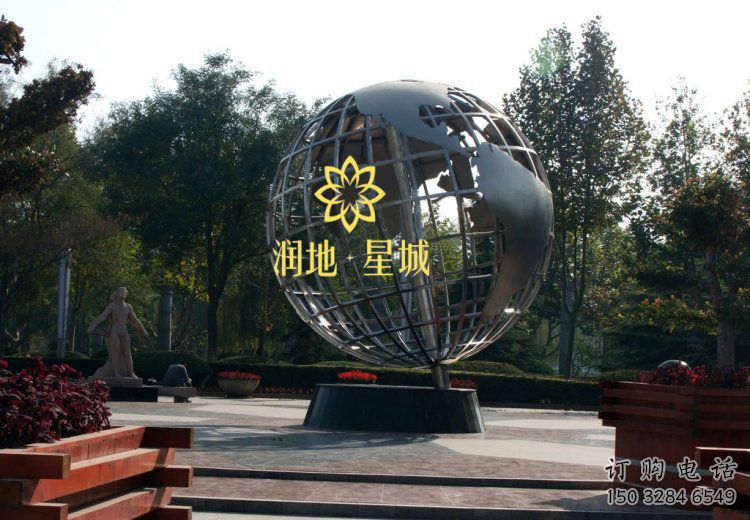 地球儀雕塑承接，景區(qū)案例，現(xiàn)代地球儀雕塑承接