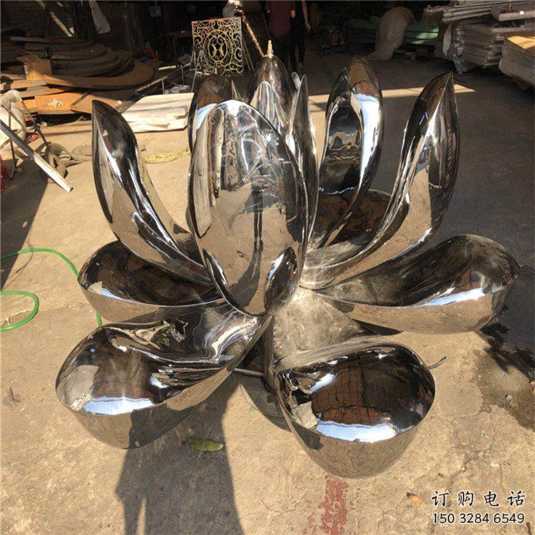 蓮花雕塑制作廠家，公園小品，鏡面蓮花雕塑優(yōu)選