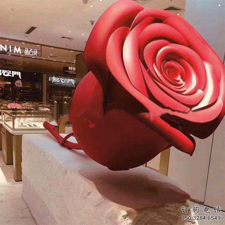 月季雕塑生產(chǎn)，透雕系列，紀(jì)念月季花朵雕塑展品
