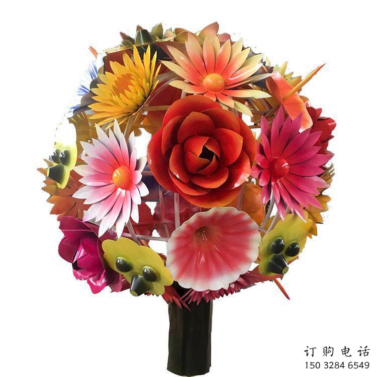 花球雕塑廠家，標(biāo)識(shí)雕塑，不銹鋼花球雕塑展品