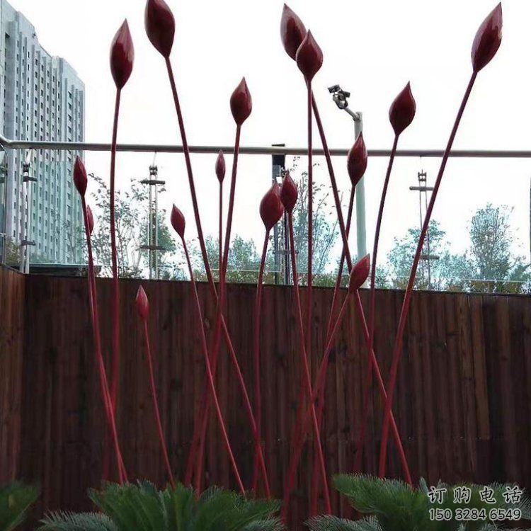花朵雕塑服務(wù)商，街景小品，環(huán)境郁金香花朵雕塑訂做