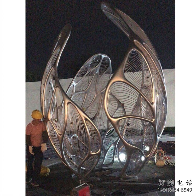 花朵雕塑精選，美陳雕塑，鏤空郁金香花朵雕塑訂做